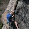 Adam working the fat hand jams, pitch 3, Crack of the World