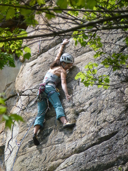 Erica tipped out on the final crux