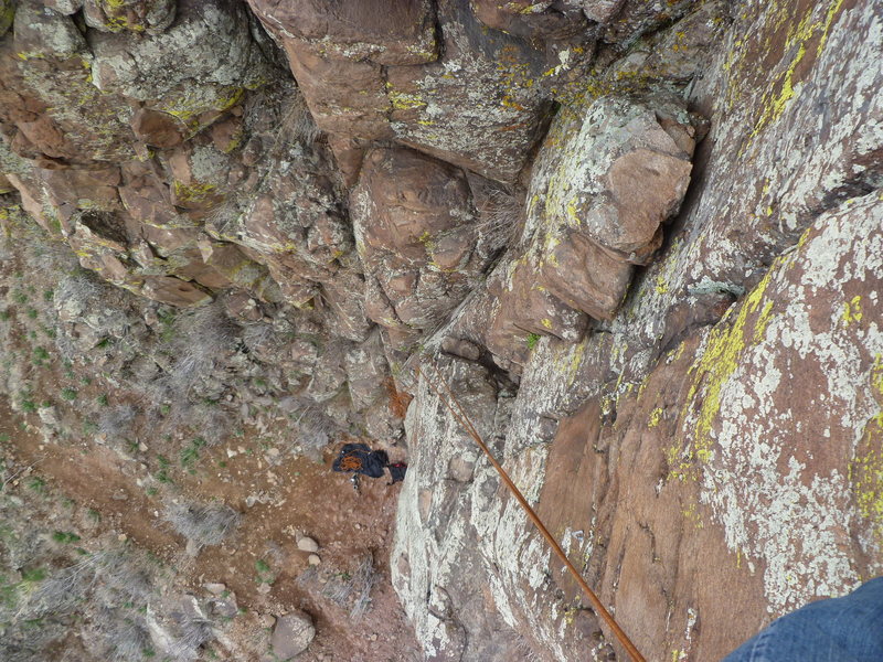 The cracks in the upper part of the route.