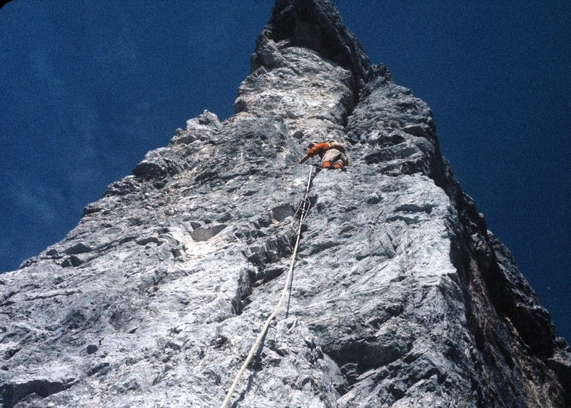 Above the 5.7+ crux.