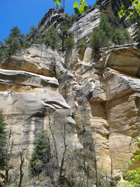 Jonathan Mosher on the second ascent of Pumphouse Primer.