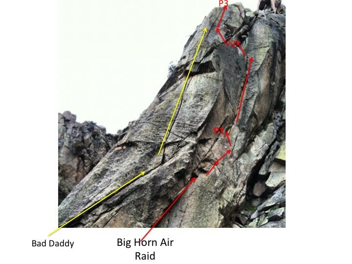 Overview photo for Bad Daddy (10b) and Big Horn Air Raid (5.11b or 5.10 A0)