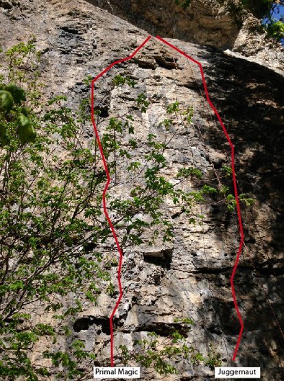 Primal Magic on the Left line <br>
The Crux after the 5th bolt was harder then I expected.