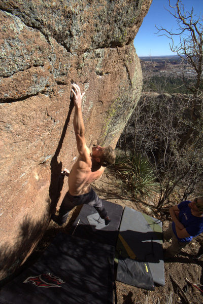 Brian throwing for the crux crimp