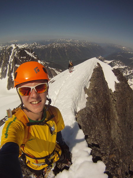 On the summit ridge of Matier after completing the East Ridge route.