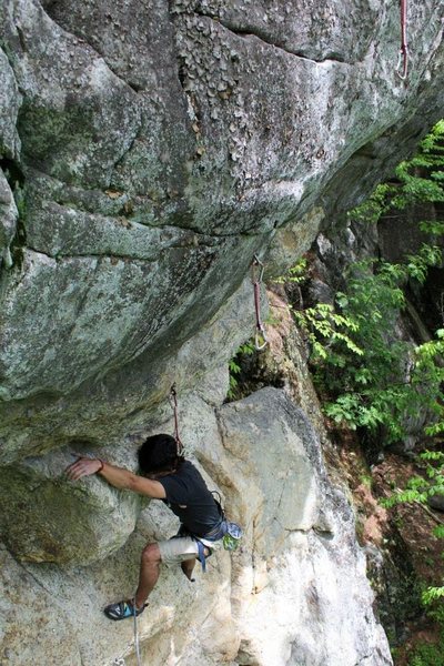 Graham on the lower section, shows how steep it is!
