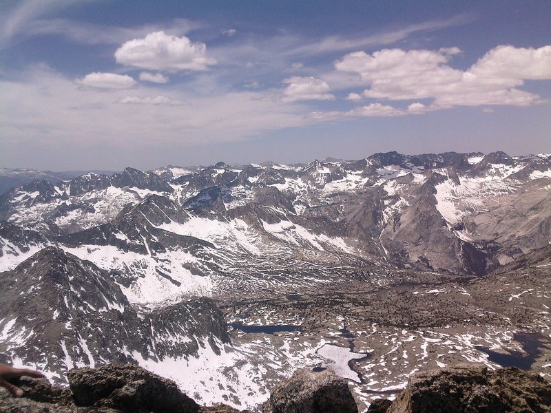 View from the Winchell summit looking over Dusy Basin