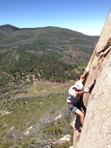 About 15-20 feet up the lower crack system