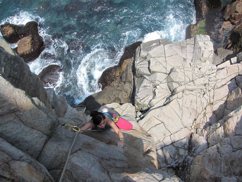 Liting Huang polishing it off<br>
<br>
The Dragon Pool is the greenish blue portion in the upper right