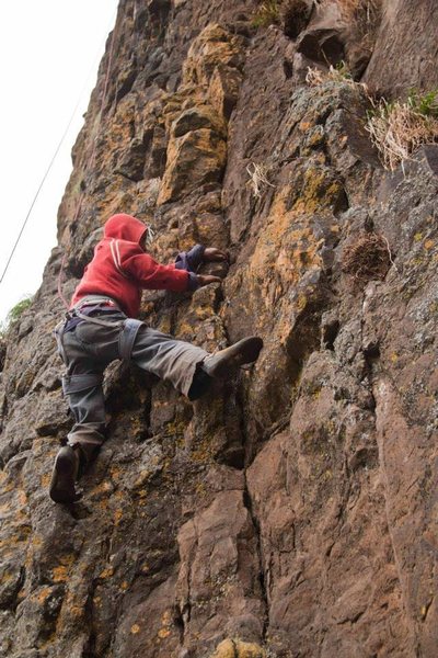 Wondessen is 13 and lives in the village of Kile above the crag.
