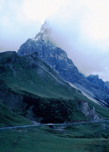 Cimone della Pala from Passo Rolle, the gateway to the Pala group.