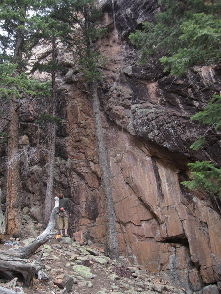 You can just see the first bolt behind the tree.<br>
<br>
(Phil P. about to send.)