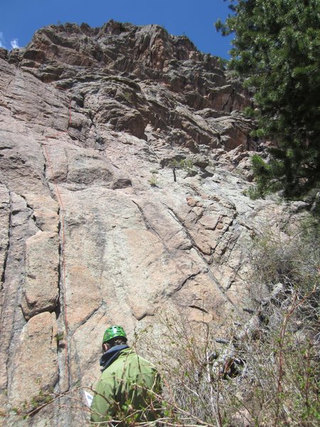 Don't know if it's right, just the way I went. (The belay matched the description perfectly.)