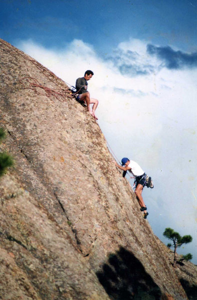 Upper Friction. Tom Wezwick climbing, Mike Stewart belay c. 2003.