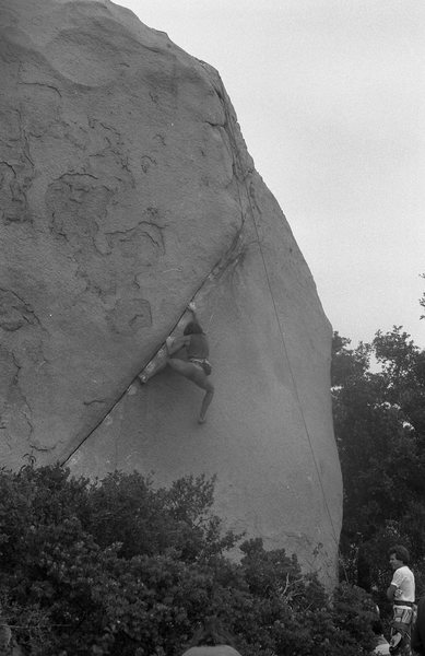 1986 Bouldering Championship. Christian Griffith. Photo: M. Stewart