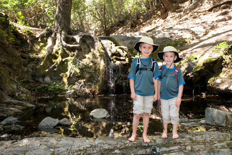 Bryson & Wesley below Rose Falls, Los Padres National Forest. (Spring 2013)