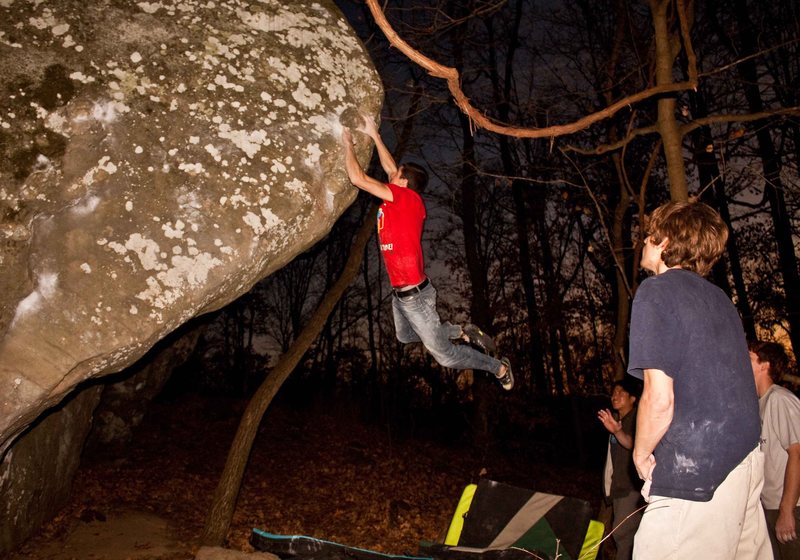 Ross McKinney showing where the name Jungle Book came from. Photo by Thomas Diehl.