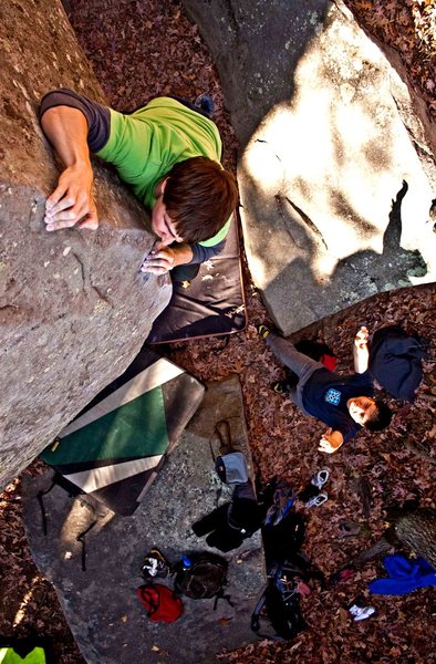 Jeff Loberg on the corner route near Shadow of a Man. Photo by Thomas Diehl.