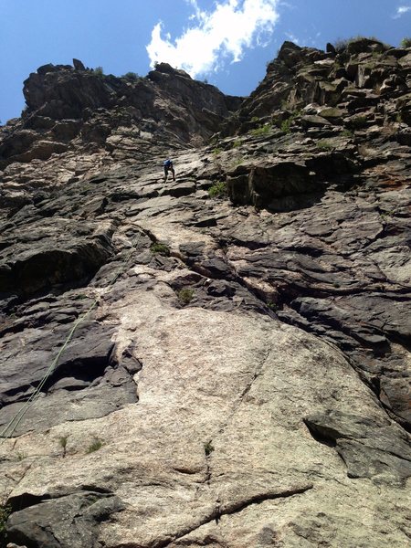 Rappelling the route.