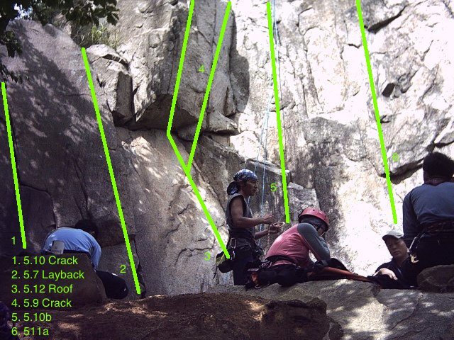 The staging area of the crag