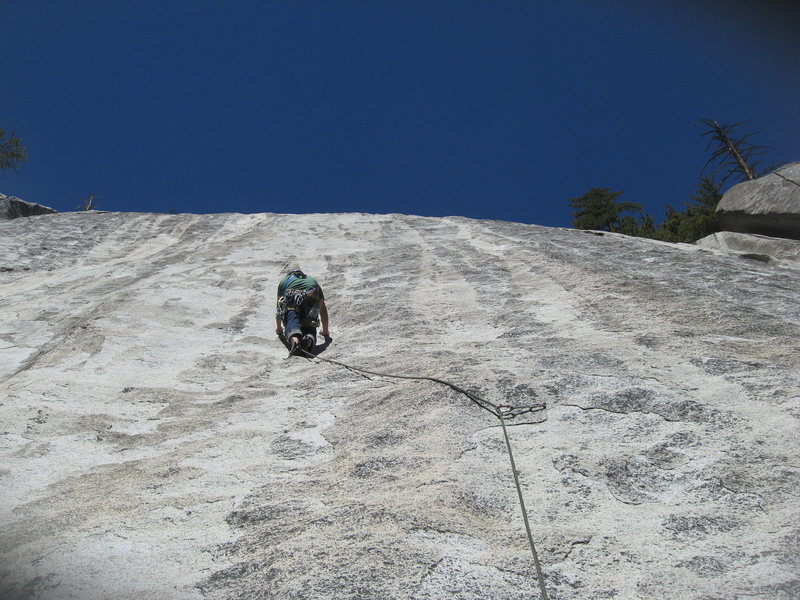Albert Ramirez at the crux of the second pitch.