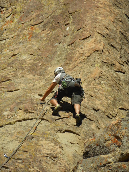 Puling past the 2nd bolt on "Snickerdoodle."