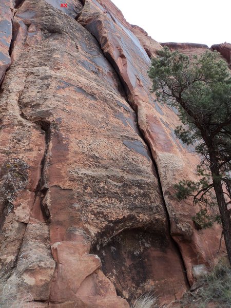 The route with anchors marked.