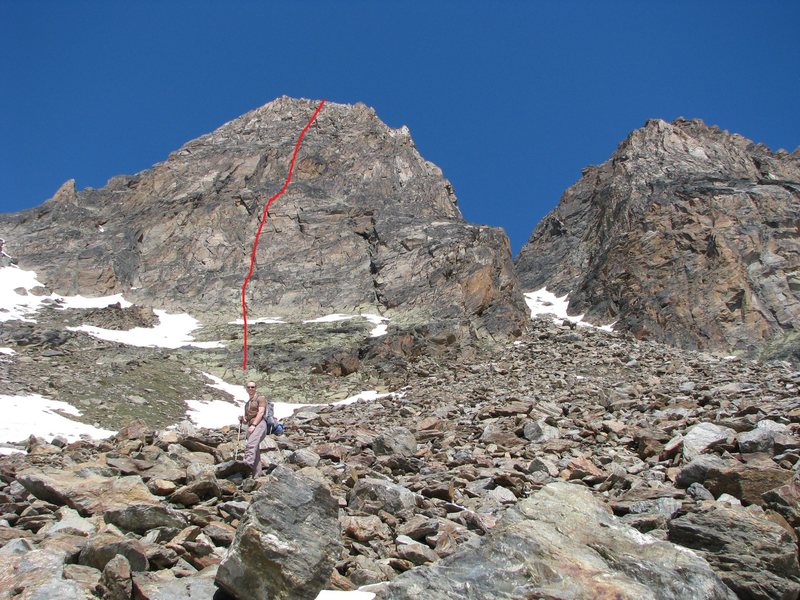 Way, way bigger than it looks in the pictures. It's an honest 1150' of 5th classing, with another 350' of scrambling to get to the start.