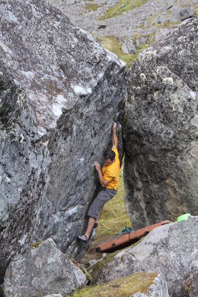 Todd Helgeson on Rock Biter.