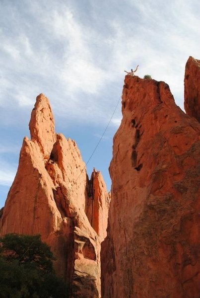 Harnessing the power of the Eagle at the Red Twin Spire, Garden of the Gods.