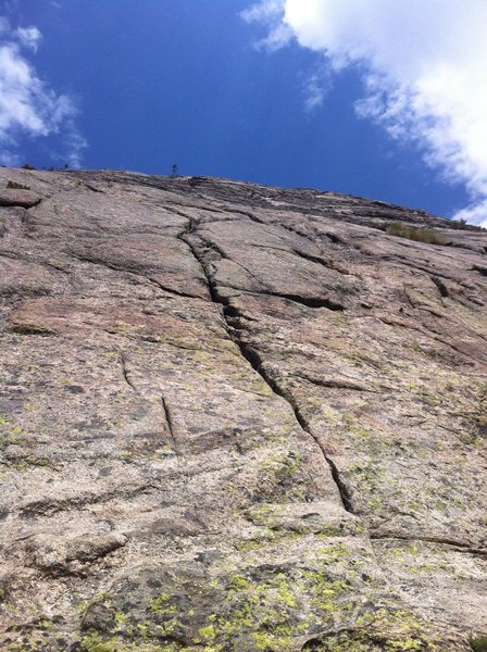 Looking up pitch 2 from 1st belay.