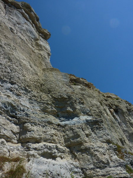 Not a good angle for the view--the lower half of the arete got blended into the wall at the back.