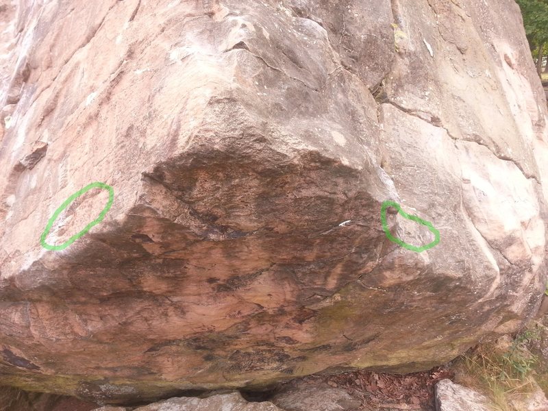 Close up on the starting holds