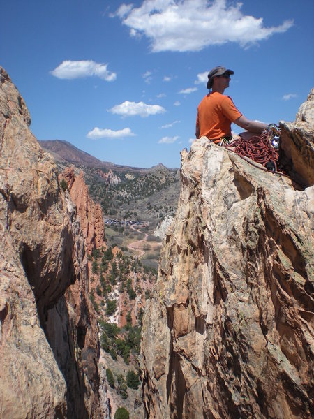 John Riggs, sitting atop the Summit of Grey Rock via New Era, GOG, Colorado Springs, CO.