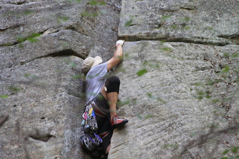 Knee pads always come in handy on the wide cracks, as do the big cams.