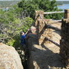 Topping out at the scenic overlook.  Lake Mineral Wells in the background.
