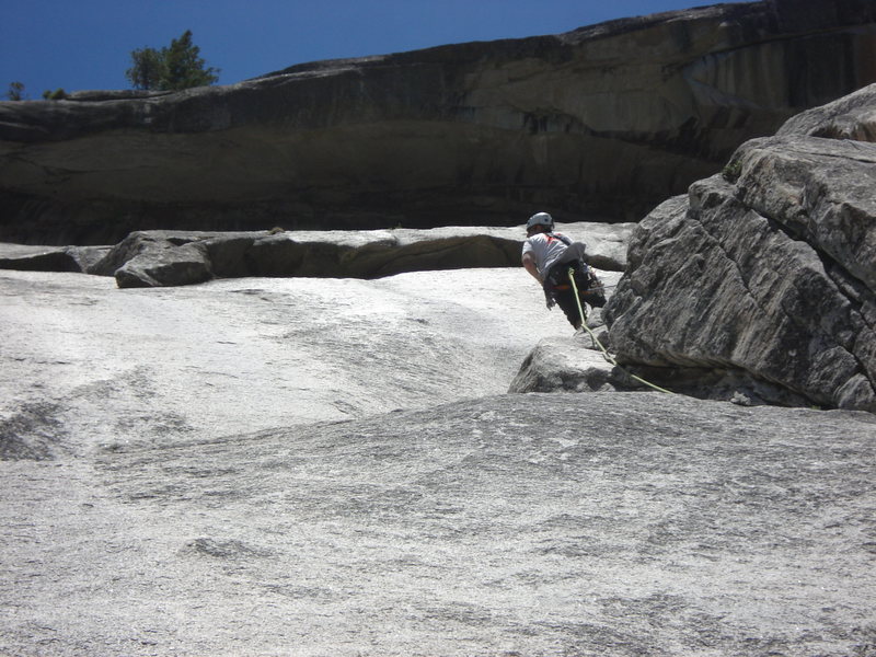 Pitch 9's famous pendulum on the Royal Arches, Yosemite Valley. June, 2013.