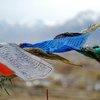 Prayer flags over Leh, India.  Himalayas in the background.