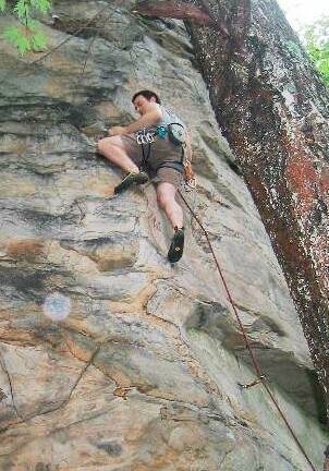"Not On The First Date" at Kaymoor in the New River Gorge. It was definitely no on the first try for me...
