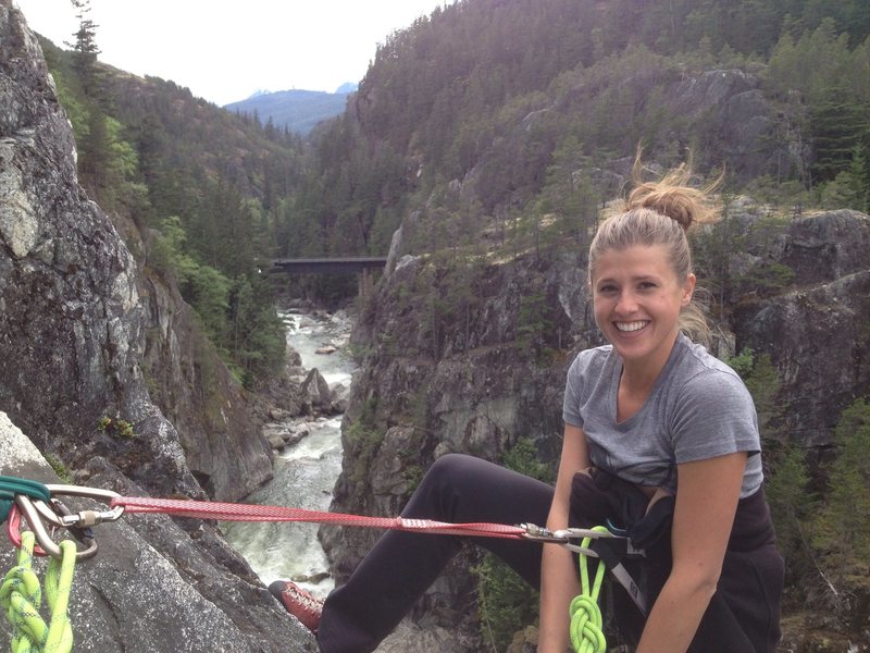 Squamish bc - star check. 3 pitch awesomeness above the river, tons of exposure.
