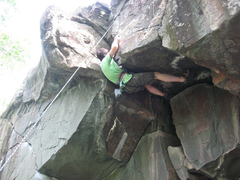 Trying to squeeze into the chimney