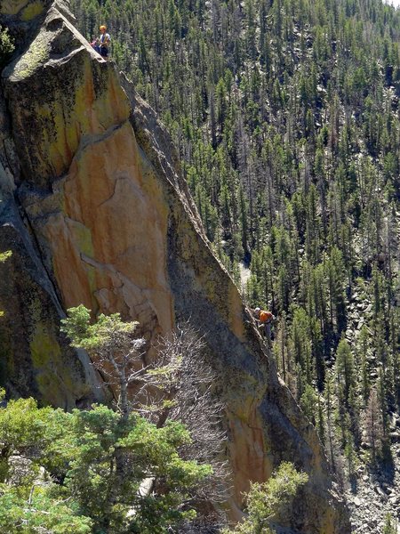 Climbers on the "money pitch" of BMPM. July 2013.
