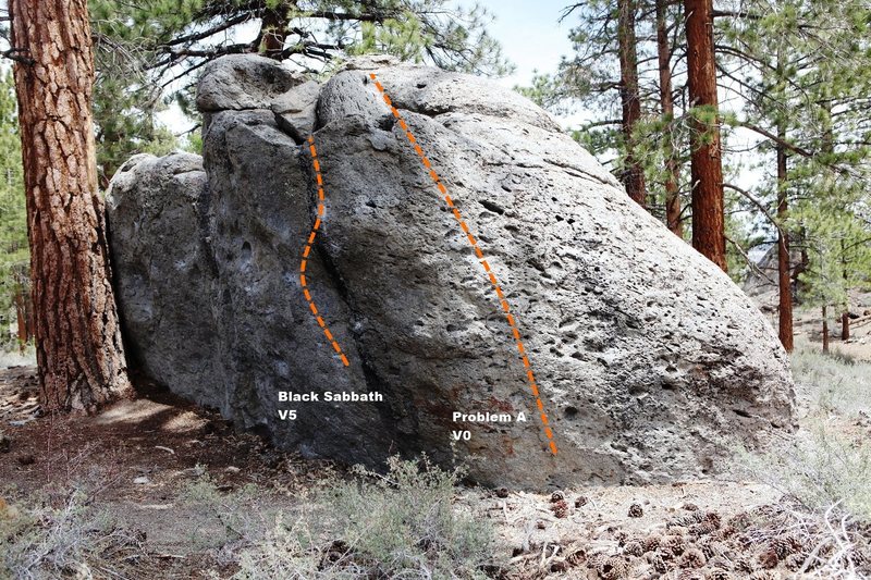Warm Up Boulder West Face Right Topo