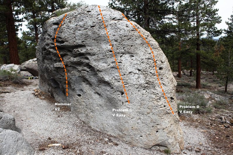 Dragon Boulder South West Face Topo