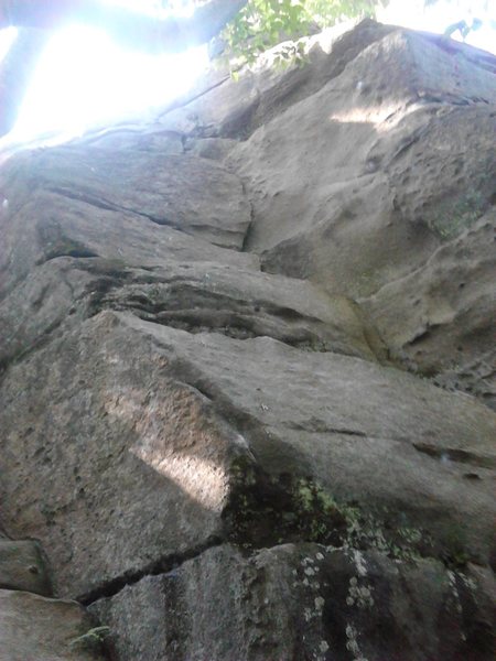 New route? 5 bolts between middle crack and right ramp. Anyone want to claim it and tell us what it is?