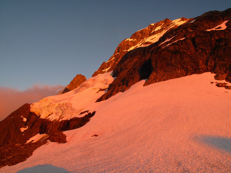 The North Face at sunset from the bivy location