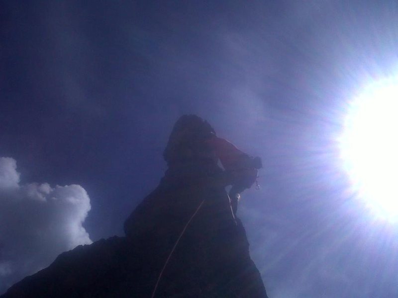 Stevie at the top of Stinky Finger of Fate