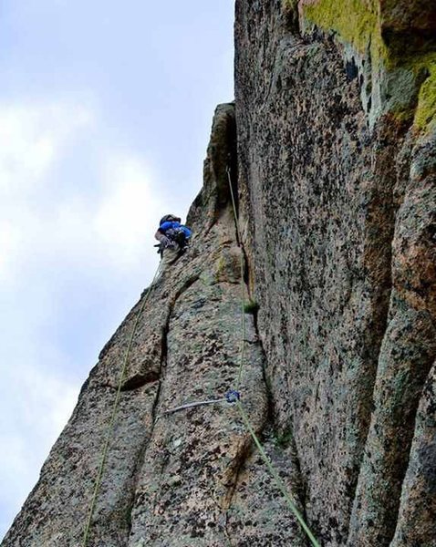 EFR took the shot of me trying to stare the second pitch crux into submission.
