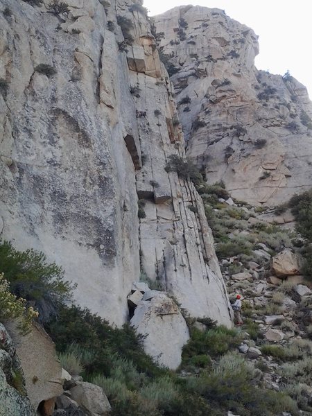 Marek belays Bob on pitch 1.