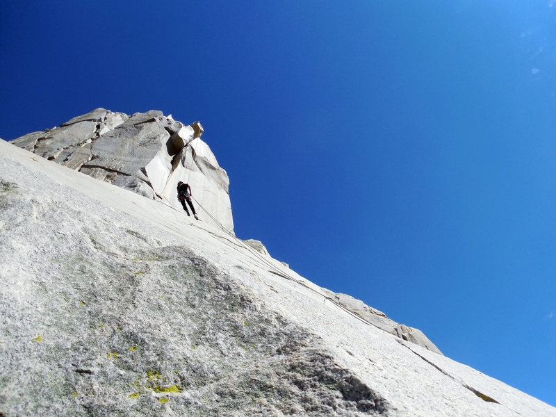 Rap off the West Face. Same rap for other routes too.